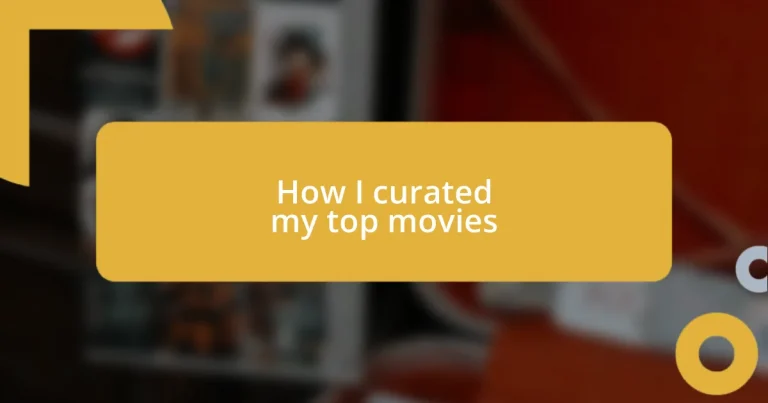 How I curated my top movies