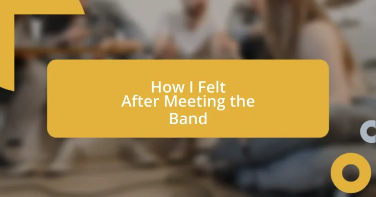 How I Felt After Meeting the Band