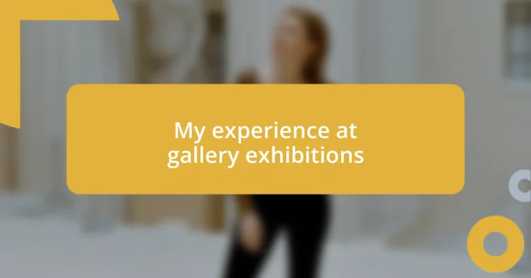 My experience at gallery exhibitions