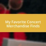 My Favorite Concert Merchandise Finds