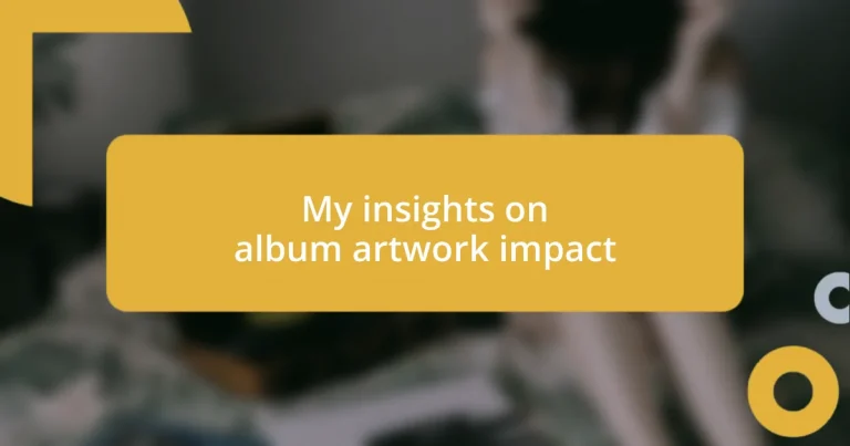 My insights on album artwork impact