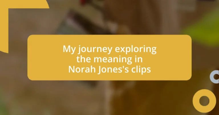 My journey exploring the meaning in Norah Jones’s clips